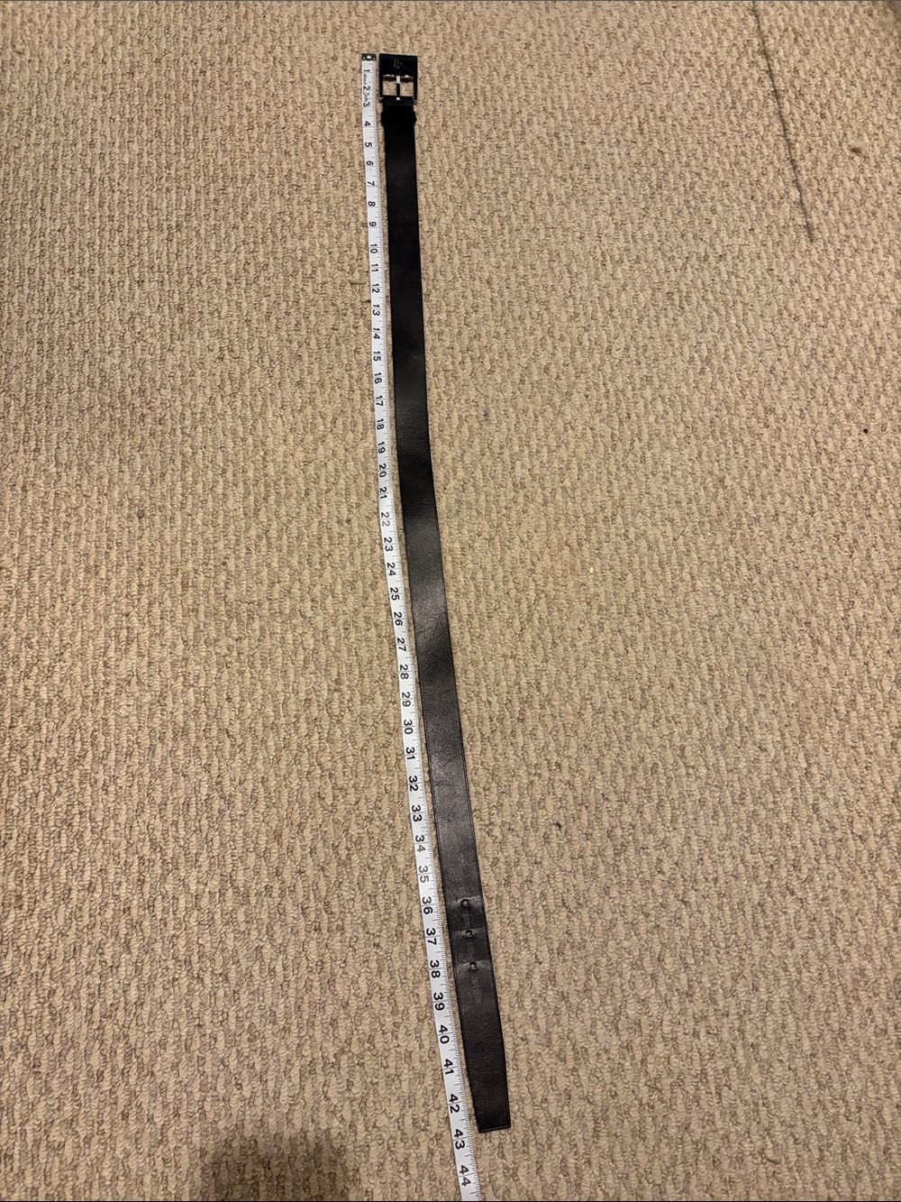Black men’s  Belt with Silver Buckle
